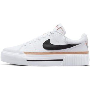 Nike Women's White Black Court Legacy Lift Shoes Classic Lace Up Sneakers